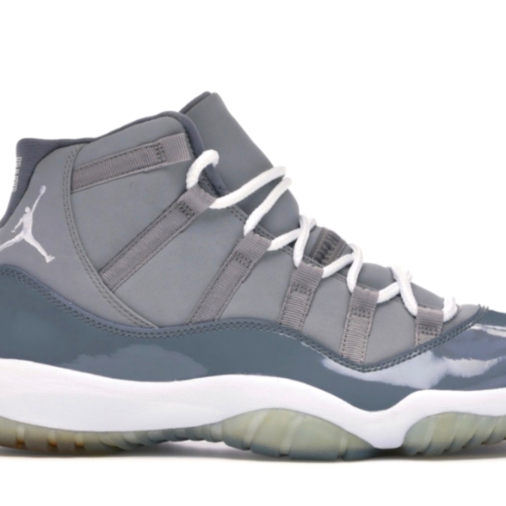 Grey and White Jordan Sneakers